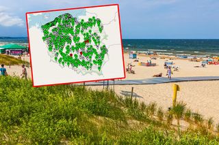 Mapa sinic 2025. Które kąpieliska są zamknięte?
