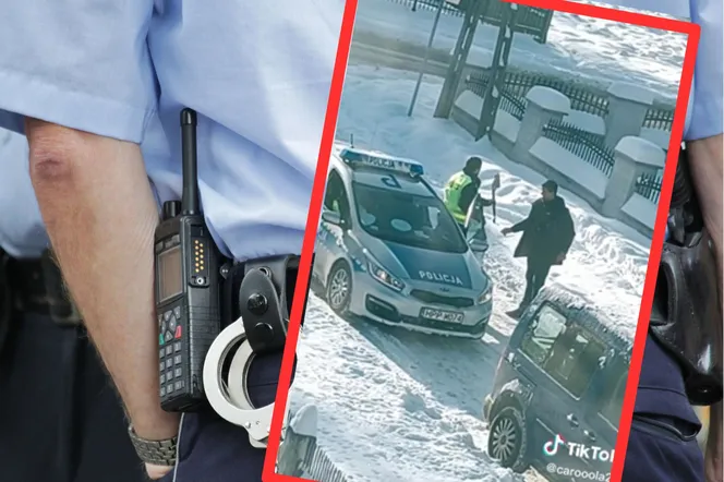 Policjant też człowiek. Zamiast mandatu wręczył szczotkę do odśnieżenia samochodu [VIDEO]
