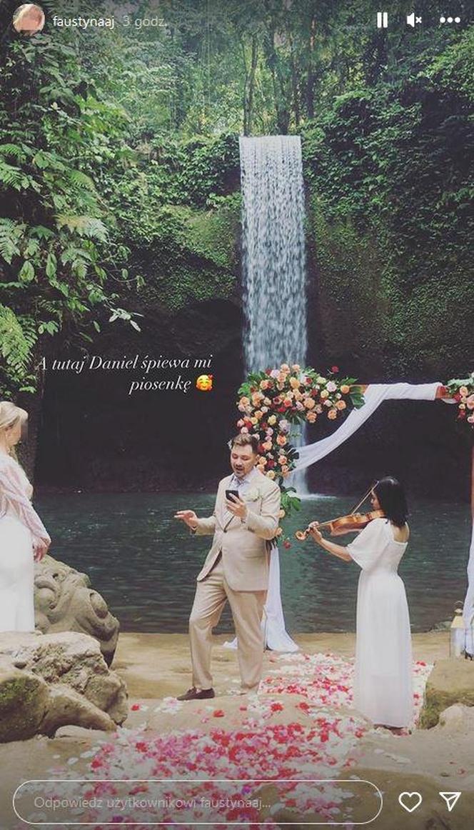 Daniel Martyniuk i Faustyna wzięli ślub na Bali! Kwiecisty ołtarz, wodospad i piękna, biała suknia