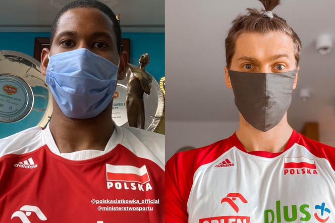 Siatkarze założyli maski. Wilfredo Leon i Piotr Nowakowski dbają o zdrowie swoje i innych