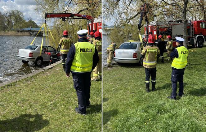 Samochód dryfował w jeziorze. Policja szukała właściciela