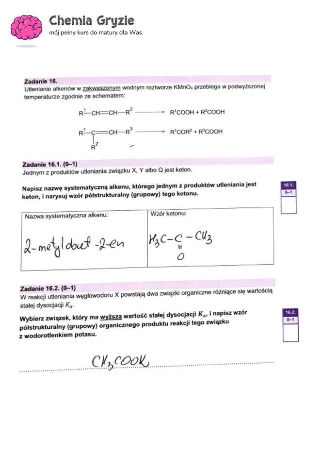 Matura 2024 chemia rozszerzona - arkusze CKE i sugerowane odpowiedzi - formuła 2023