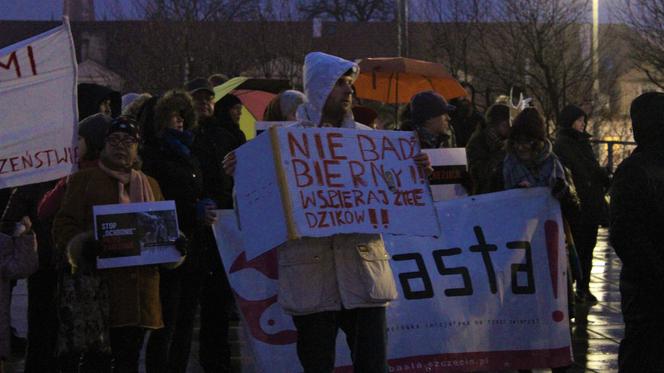 Szczecinianie protestowali przeciwko odstrzałowi dzików