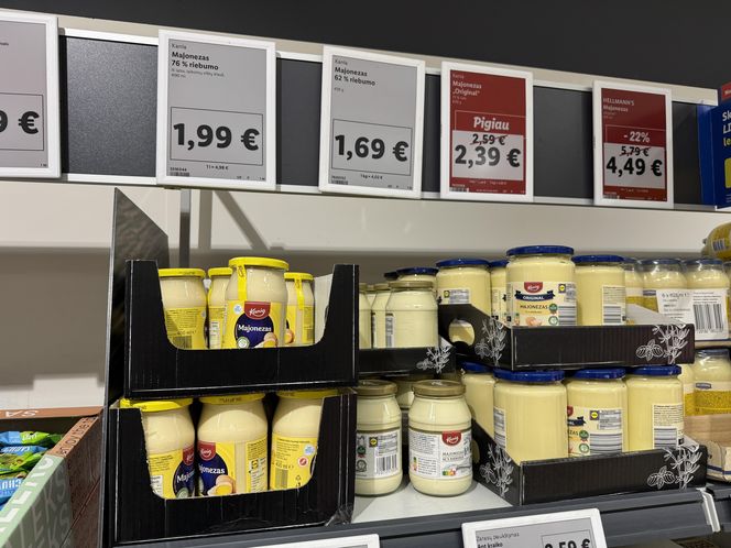 Majonez Kania o pojemności 400 ml kupimy w Lidlu na Litwie za 1,99 euro (8,44 zł)