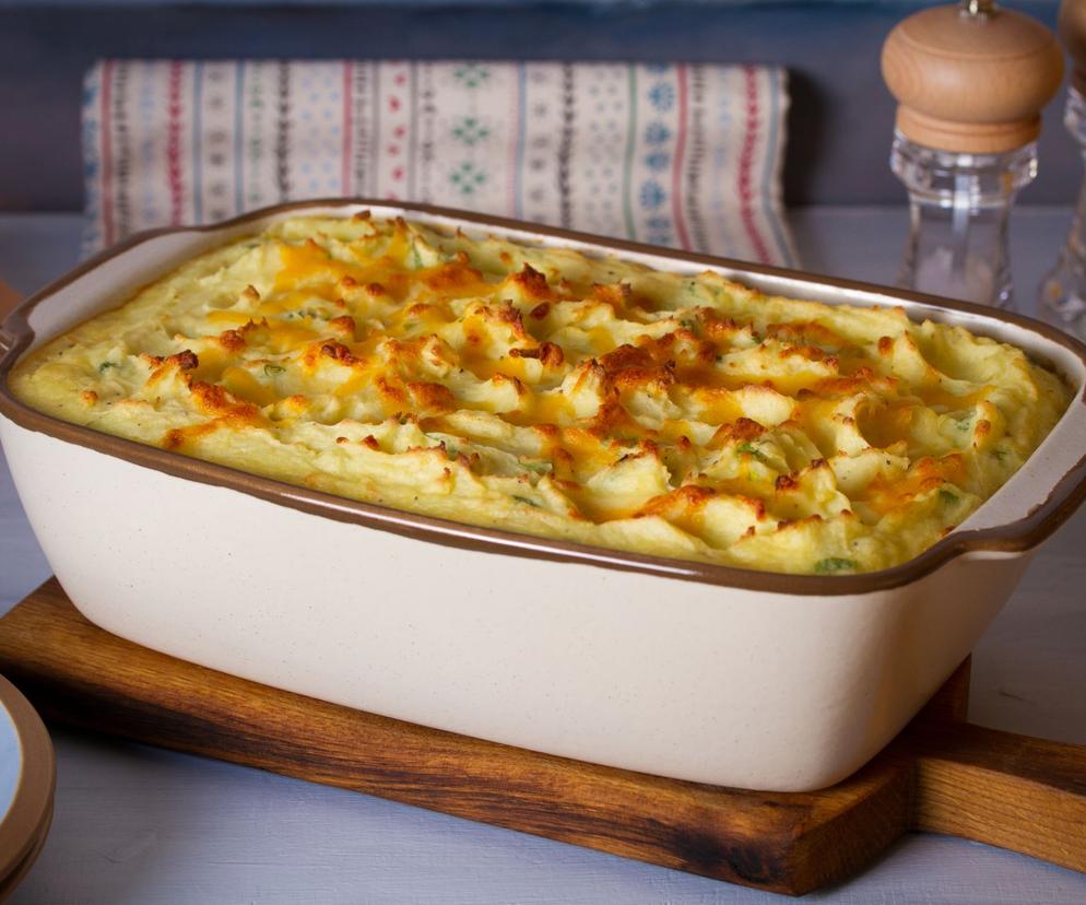 zapiekanka z pstrągiem łososiowym