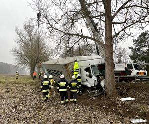 Nietrzeźwy kierowca Tira uderzył w drzewo na DK11 