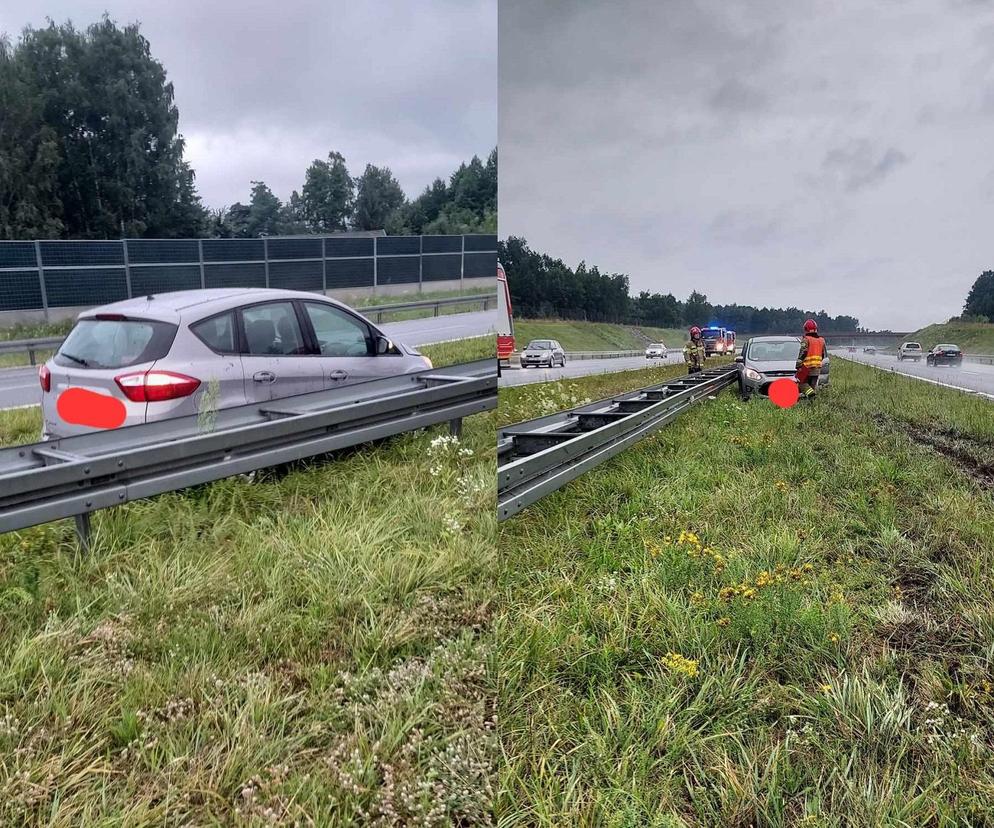 Wypadek na autostradzie A4 pod Tarnowem. Osobówka uderzyła w bariery ochronne