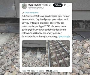 Uszkodzone tory pod Garwolinem