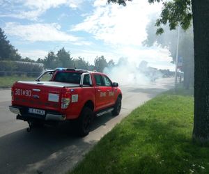 Płonął samochód w centrum Kielc! Duże utrudnienia w ruchu