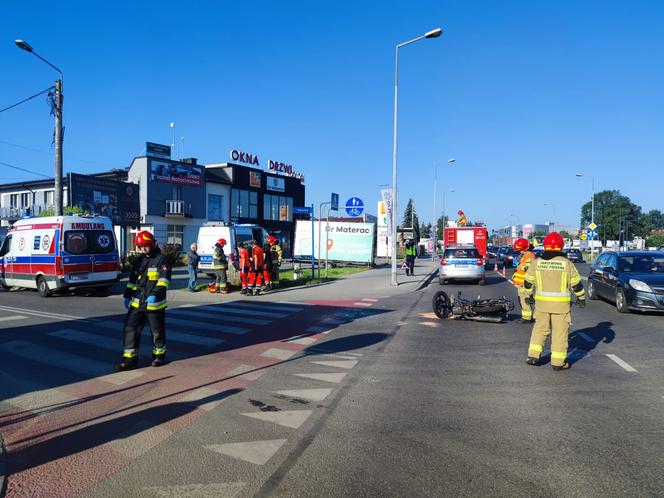 Wypadek z udziałem motocyklisty w Tarnowie