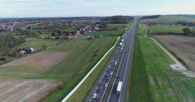 Korek-gigant na autostradzie A4 w Małopolsce