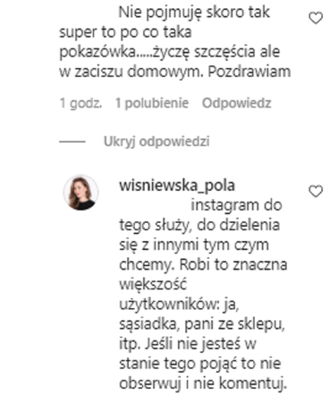 Pola Wiśniewska odpowiada fance