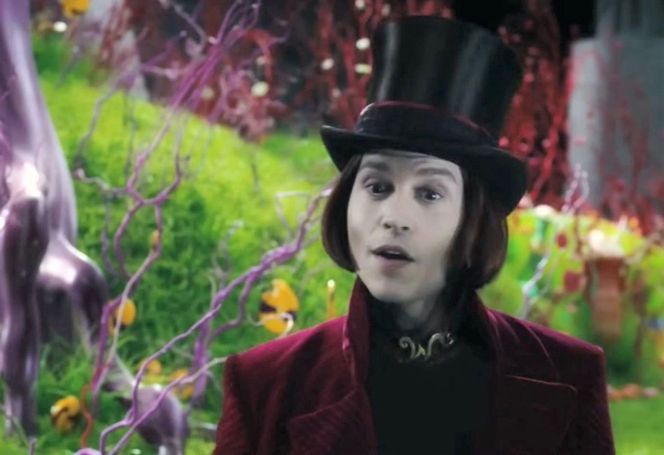 Johnny Depp jako Willy Wonka w filmie "Charlie i fabryka czekolady"