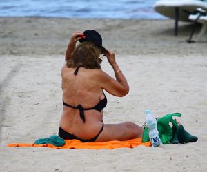 Agnieszka Fitkau-Perepeczko na plaży w Sopocie