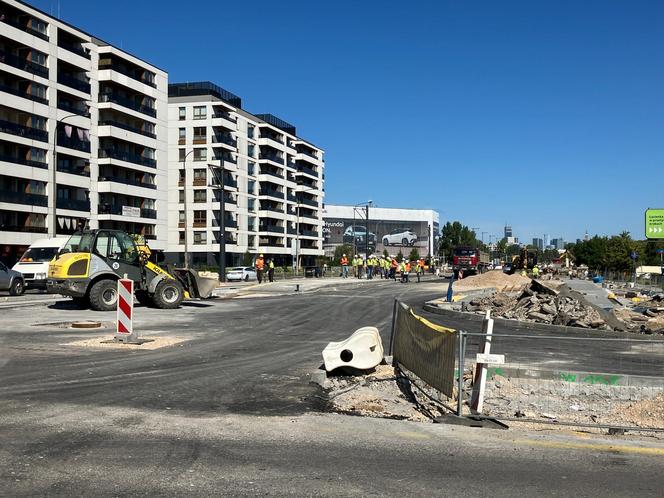 Budowa tramwaju na ul. Sobieskiego w Warszawie