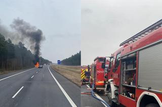 Pożar na obwodnicy w Toruniu. Płonęło auto