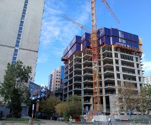 Wieżowiec Upper One w Warszawie w budowie