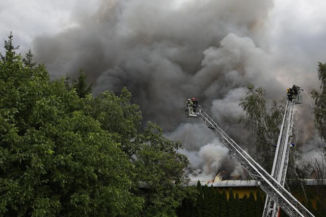 Pożar hali magazynowej w Sulejówku