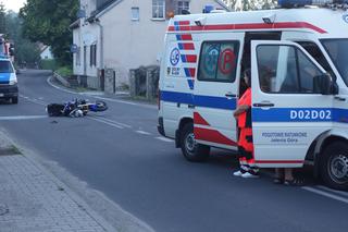 Wypadek motocyklisty w Lubaniu