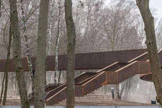 Życie w Architekturze 2025. Kładka pieszo-rowerowa łącząca tereny parku przy szpitalu dziecięcym “Górka” z terenami parkowymi w centralnej części uzdrowiska w Busku-Zdroju. Biuro Projektów Lewicki Łatak sp. z o. o. sp. k. Kazimierz Łatak, Piotr Lewicki