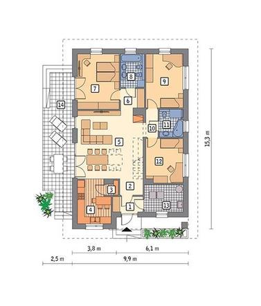 Projekt domu Od serca z katalogu Muratora - wizualizacje, plan, aranżacje