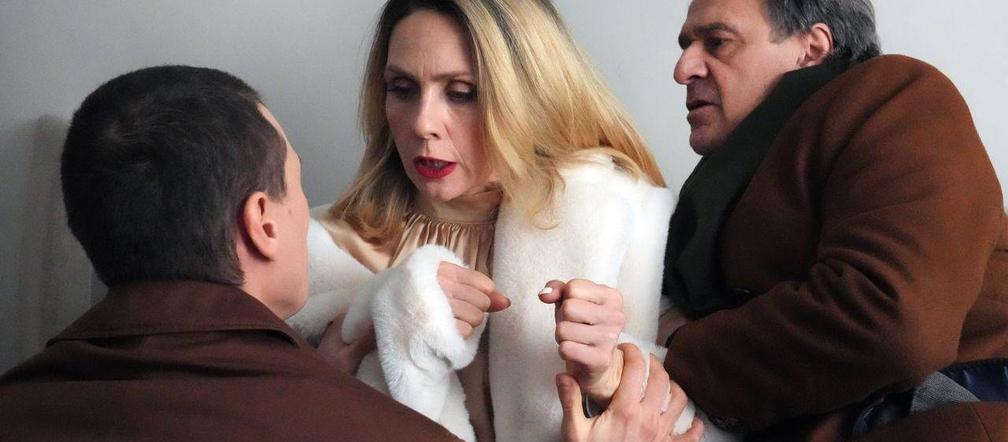 Barwy szczęścia, odc. 3012. Malwina (Joanna Gleń), Jerzy (Bronisław Wrocławski), Kacper (Jakub Szlachetka)