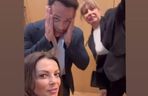 Barwy szczęścia na planie. Kasia (Katarzyna Glinka), Mariusz (Rafał Cieszyński), Szymańska (Agata Pruchniewska)