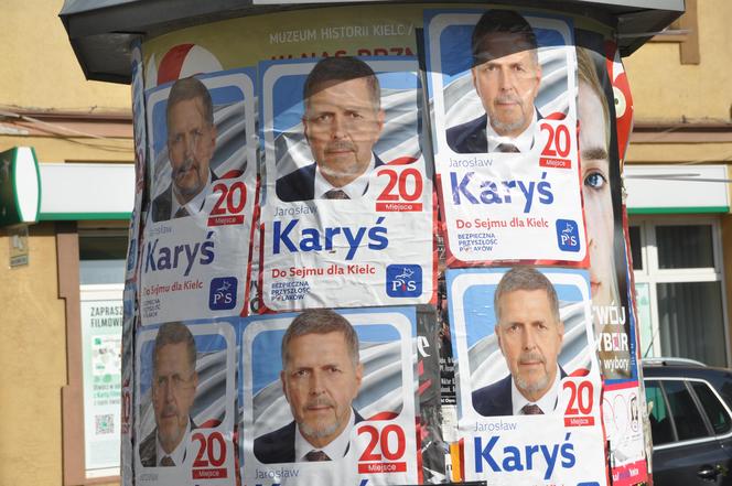 Kampania wyborcza w Kielcach. W śródmieściu najwięcej plakatów kandydatów do Sejmu i Senatu