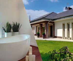 Podmiejski bungalow dla dwojga. Wszystkie okna sięgają w nim do ziemi