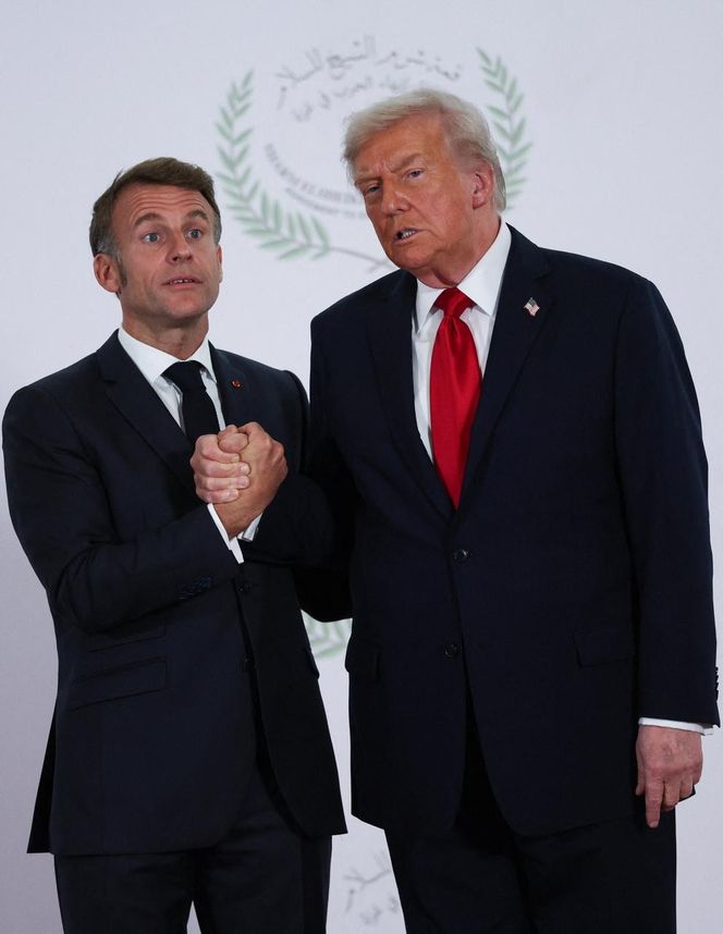 Emmanuel Macron i Donald Trump w Sharm el-Sheikh