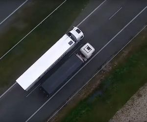 Policjanci obserwowali z drona kierowców ciężarówek na S5 w Kujawsko-Pomorskiem. Jest nagranie [WIDEO]