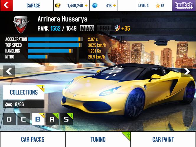 Arrinera Hussarya w grze "Asphalt 8: Airborne"