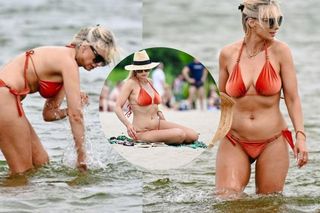 Wszyscy na nią patrzyli! Sylwia Gliwa na plaży i w Bałtyku w skromnym kostiumiku! Zakrył bardzo niewiele