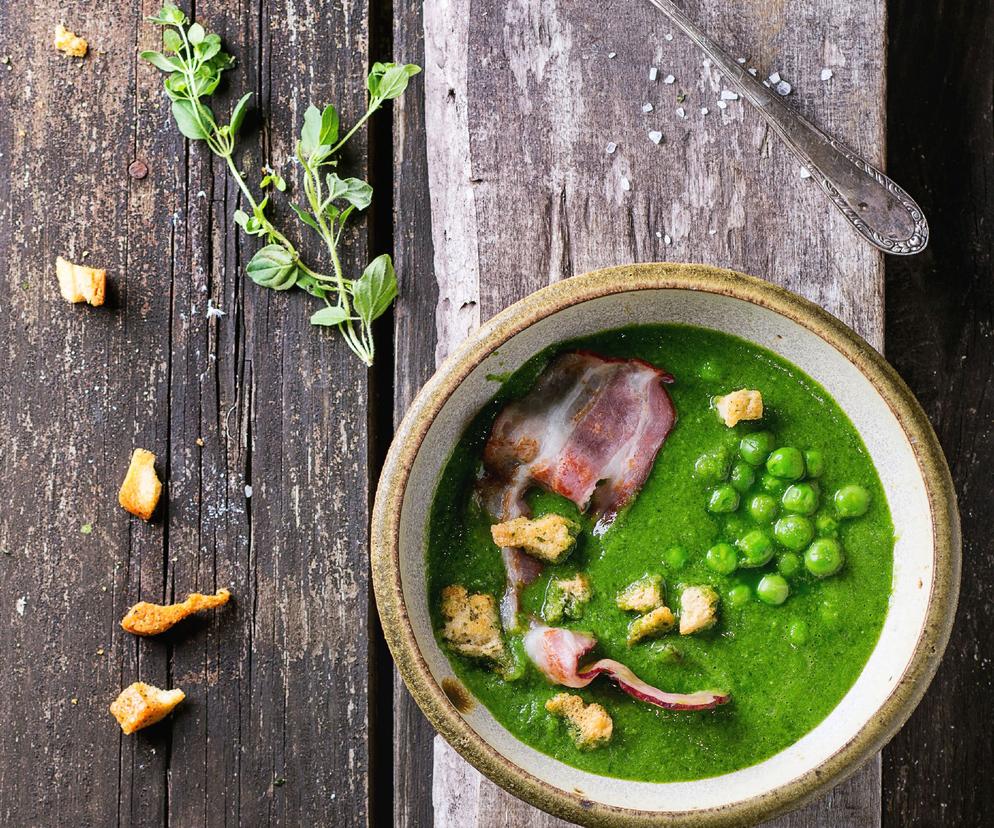 Zupa z groszku z szynką - super smak i piękny kolor dodadzą energii