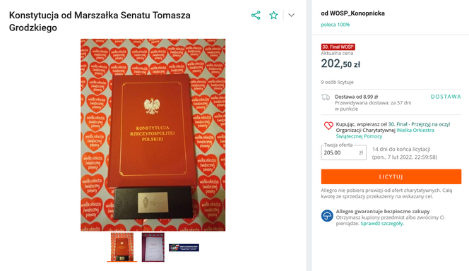 Konstytucja od Marszałka Senatu Tomasza Grodzkiego