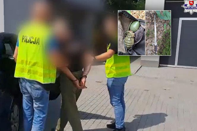 Ruszył z szablą na policjantów! Miał też granaty
