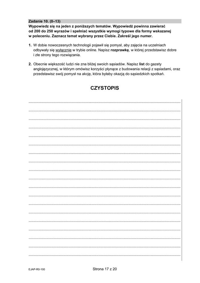 Matura 2025 - angielski rozszerzony