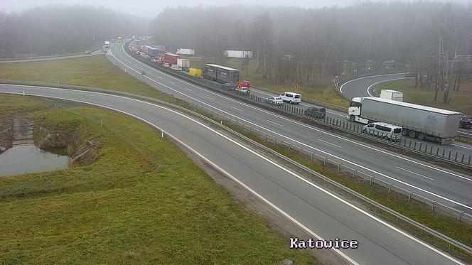 Gigantyczny korek na autostradzie A4 w Krakowie