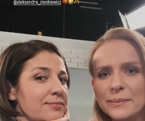 Pierwsza miłość nowy sezon. Marysia (Aneta Zając), Kinga (Aleksandra Zienkiewicz) na planie