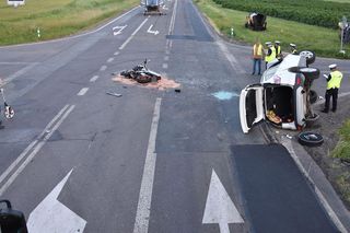 Wypadki z udziałem motocyklistów. Zdjęcia z materiałów policyjnych