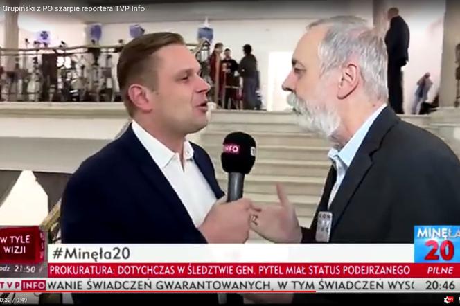 Atak Rafała Grupińskiego (PO) na dziennikarza TVP Info - Łukasz Sitka