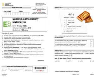 E8: odpowiedzi z matematyki. Pociąg miał 210m. Rozwiązania wszystkich zadań z arkusza CKE