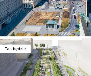 Zielona oaza na placu Powstańców Warszawy