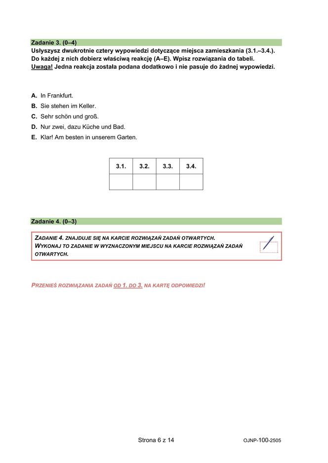 Egzamin ósmoklasisty niemiecki 2025 - arkusz CKE 15.05.2025