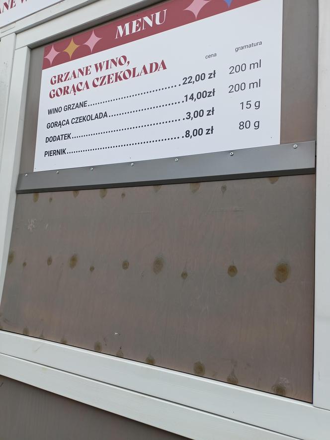 Ceny jedzenia i atrakcji na poznańskich jarmarkach