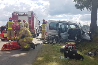 Potworny wypadek pod Lipskiem! Trzech mężczyzn uwięzionych w rozbitym citroenie [ZDJĘCIA]