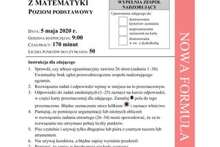 Matura 2020 ARKUSZE CKE z matematyki POZIOM PODSTAWOWY [9.06.2020]