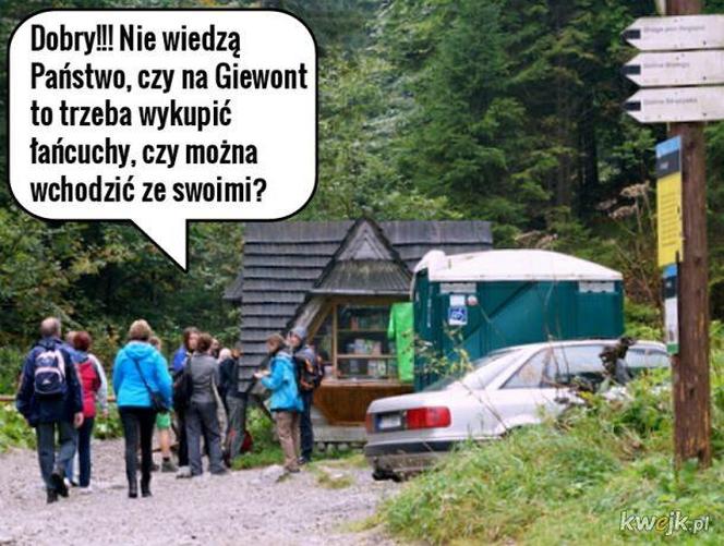 Najlepsze memy o turystach w górach. Te obrazki znane z Tatr bawią do łez 