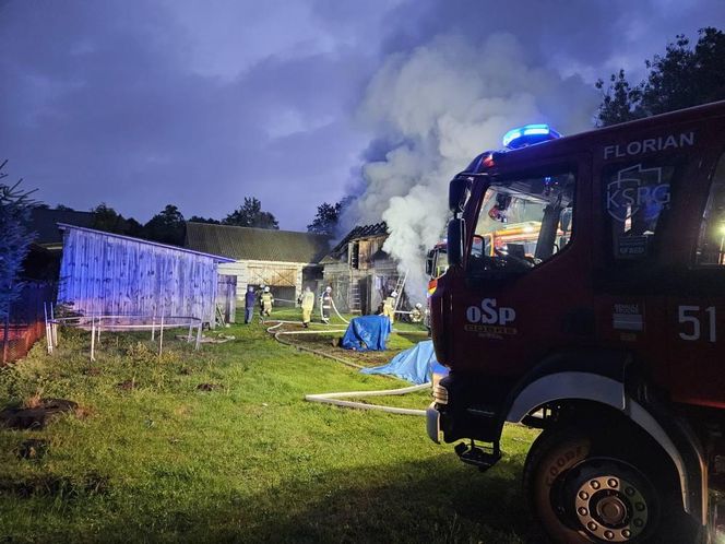 Pożar budynku gospodarczego, Rudzienko, gmina Dobre, powiat Miński