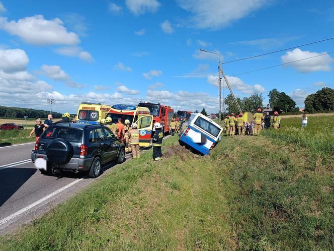 Powiat kraśnicki. Autobus wpadł do rowu